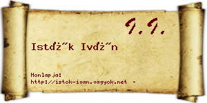 Istók Iván névjegykártya