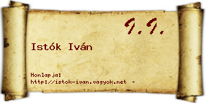 Istók Iván névjegykártya