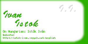 ivan istok business card